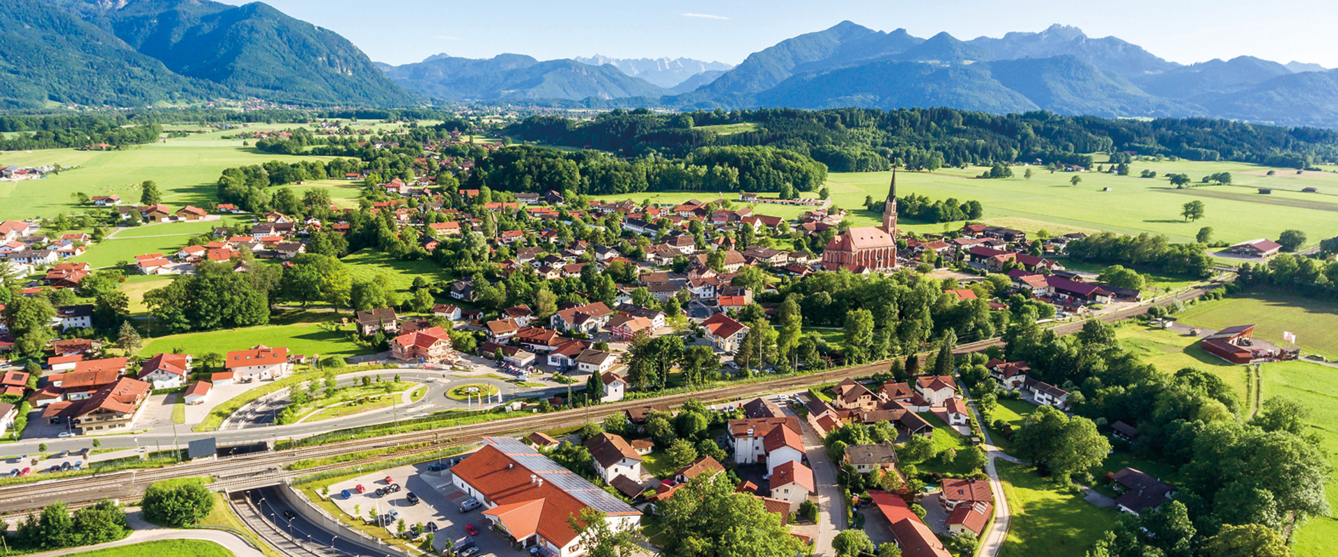 Gemeinde Übersee Luftaufnahme